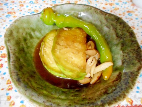 白ナスと万願寺唐辛子の炒め煮